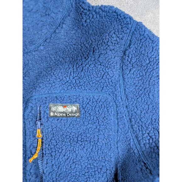 Alpine Design Mens Jacket Size Small Blue Sherpa Teddy Outdoor Camp Cabin Soft - Picture 6 of 15